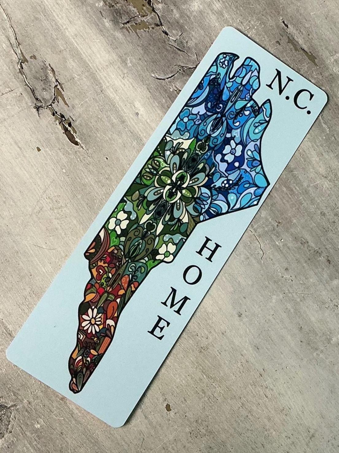 North Carolina Design Bookmark ,Handmade Doodling Art  ,Gift Idea