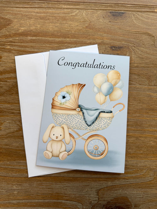 Baby Shower Card Boy Or Girl , Greeting Card Blank , Baby Boy, Baby Girl, all occasion Card, sticker to match card