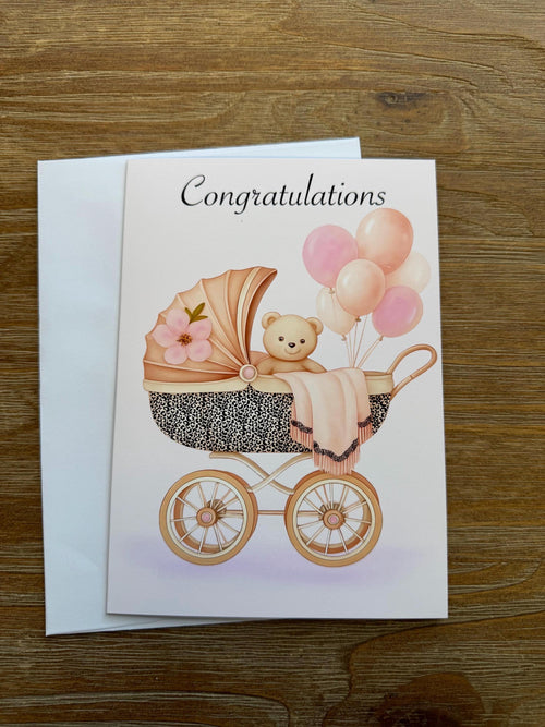 Baby Shower Card Boy Or Girl , Greeting Card Blank , Baby Boy, Baby Girl, all occasion Card, sticker to match card