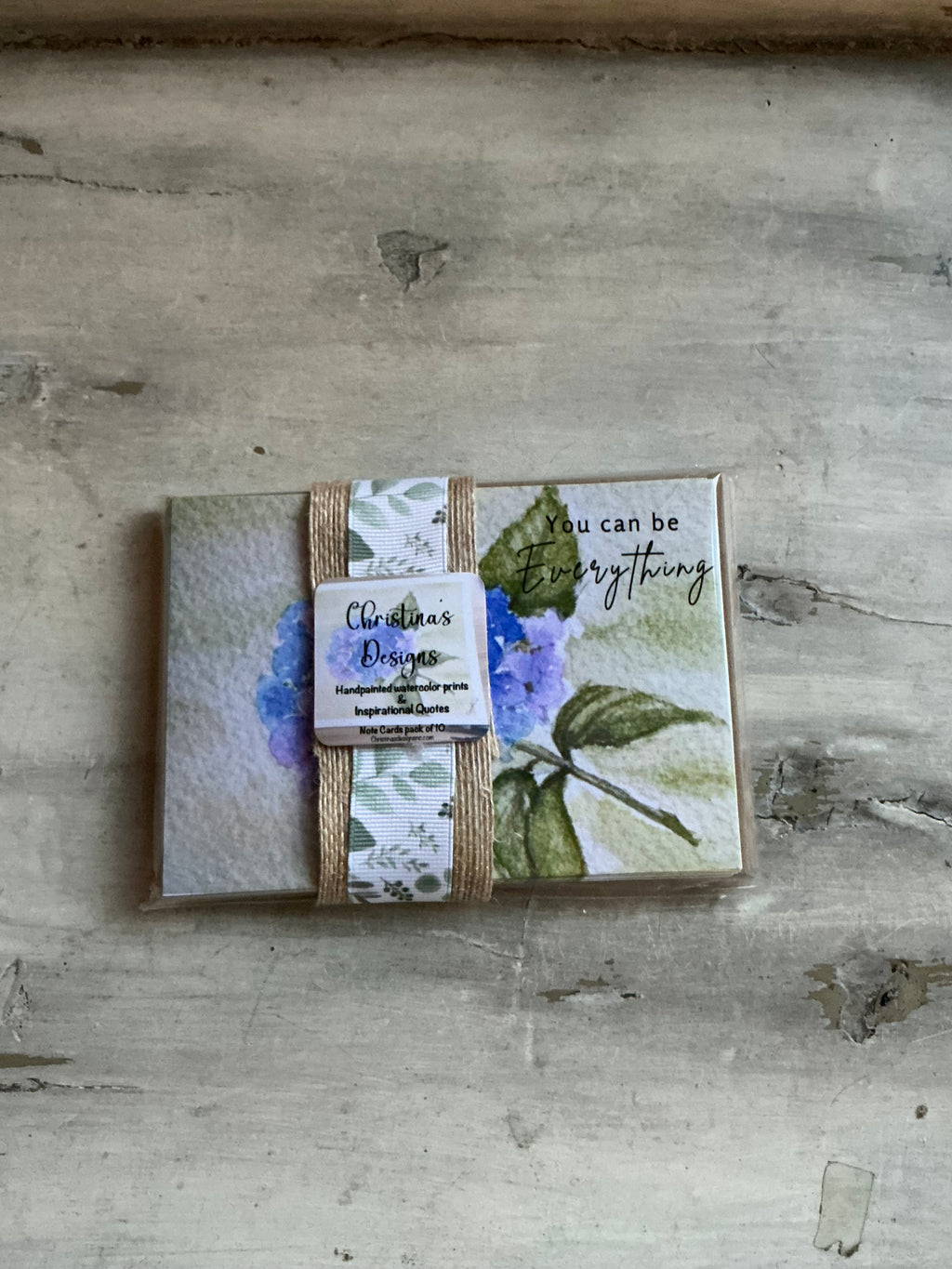 Words Of Encouragement 10 Notecards Hydrangea