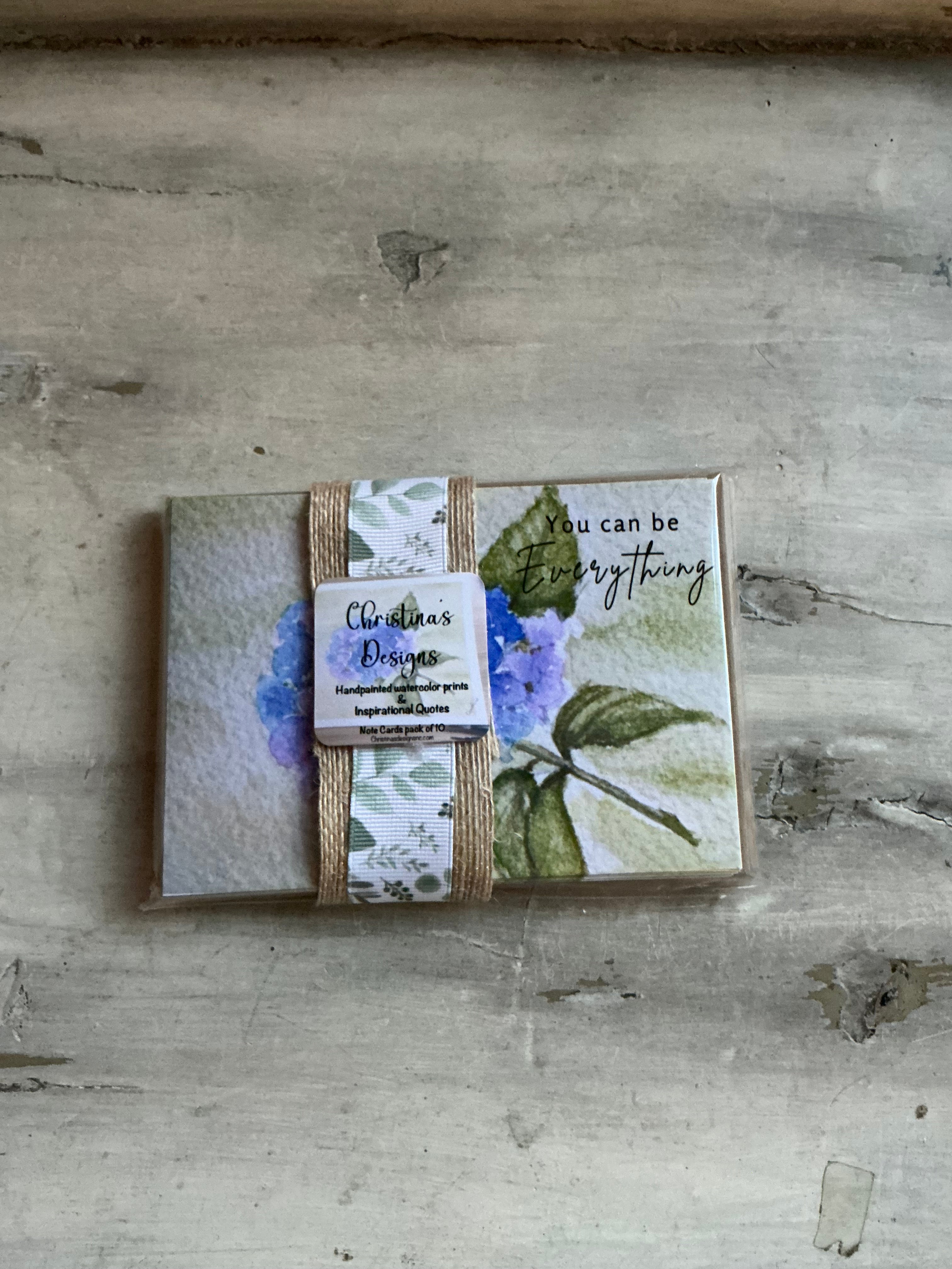 Words Of Encouragement 10 Notecards Hydrangea