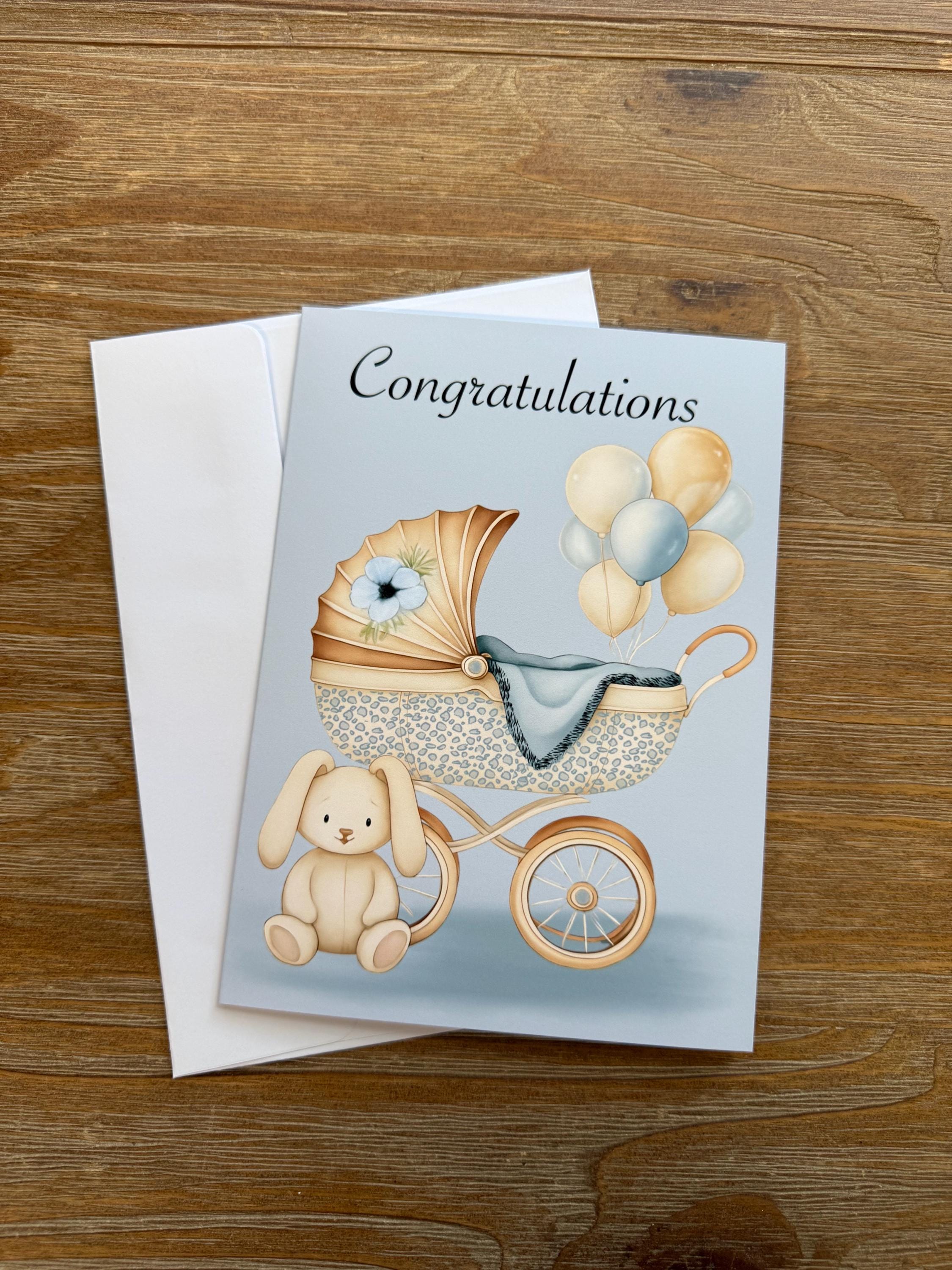 Baby Shower Card Boy Or Girl , Greeting Card Blank , Baby Boy, Baby Girl, all occasion Card, sticker to match card