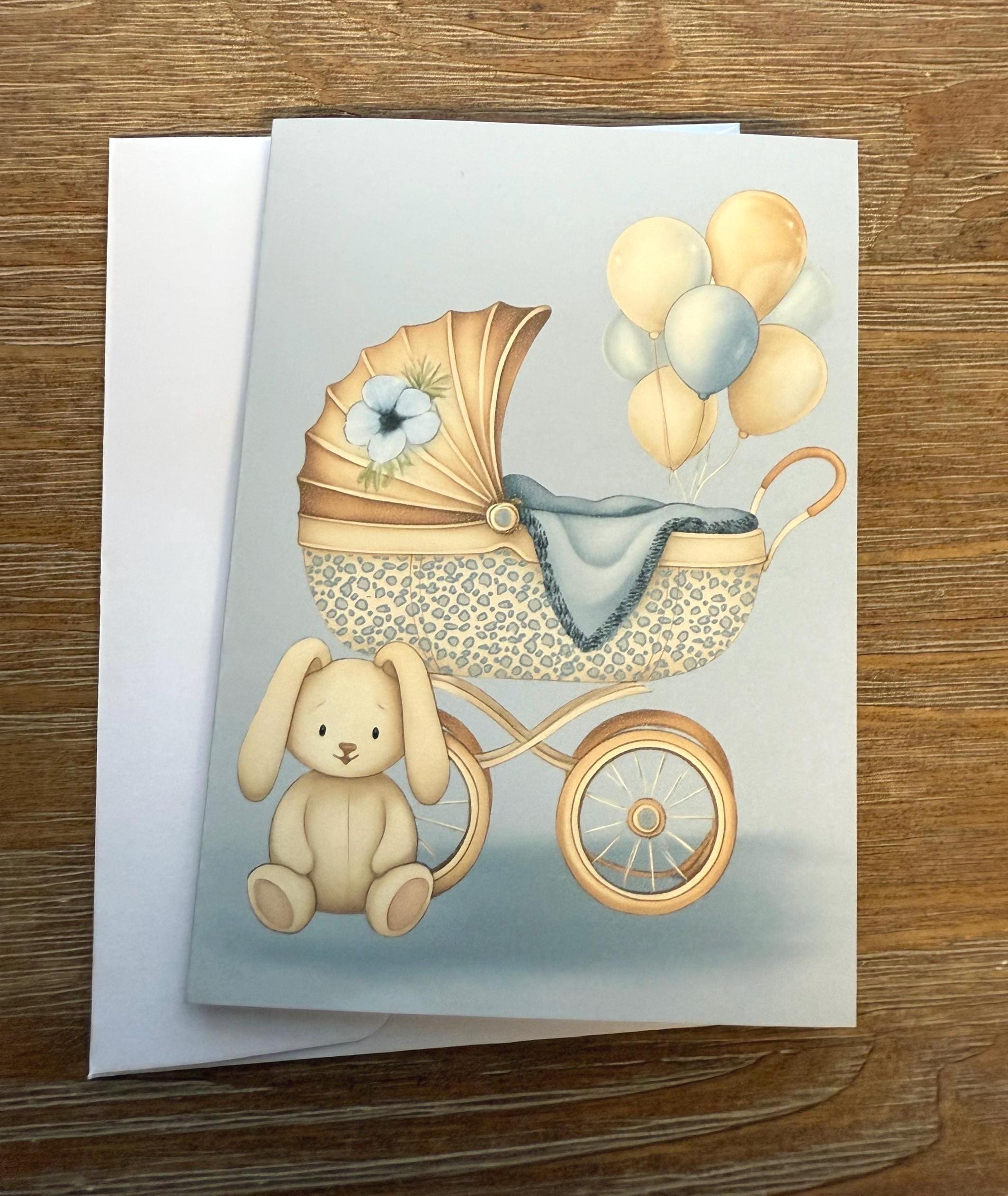Baby Shower Card Boy Or Girl Gift Cards, Invitations, Greeting Card Blank , Baby Boy, Baby Girl, all occasion Card, sticker to match card