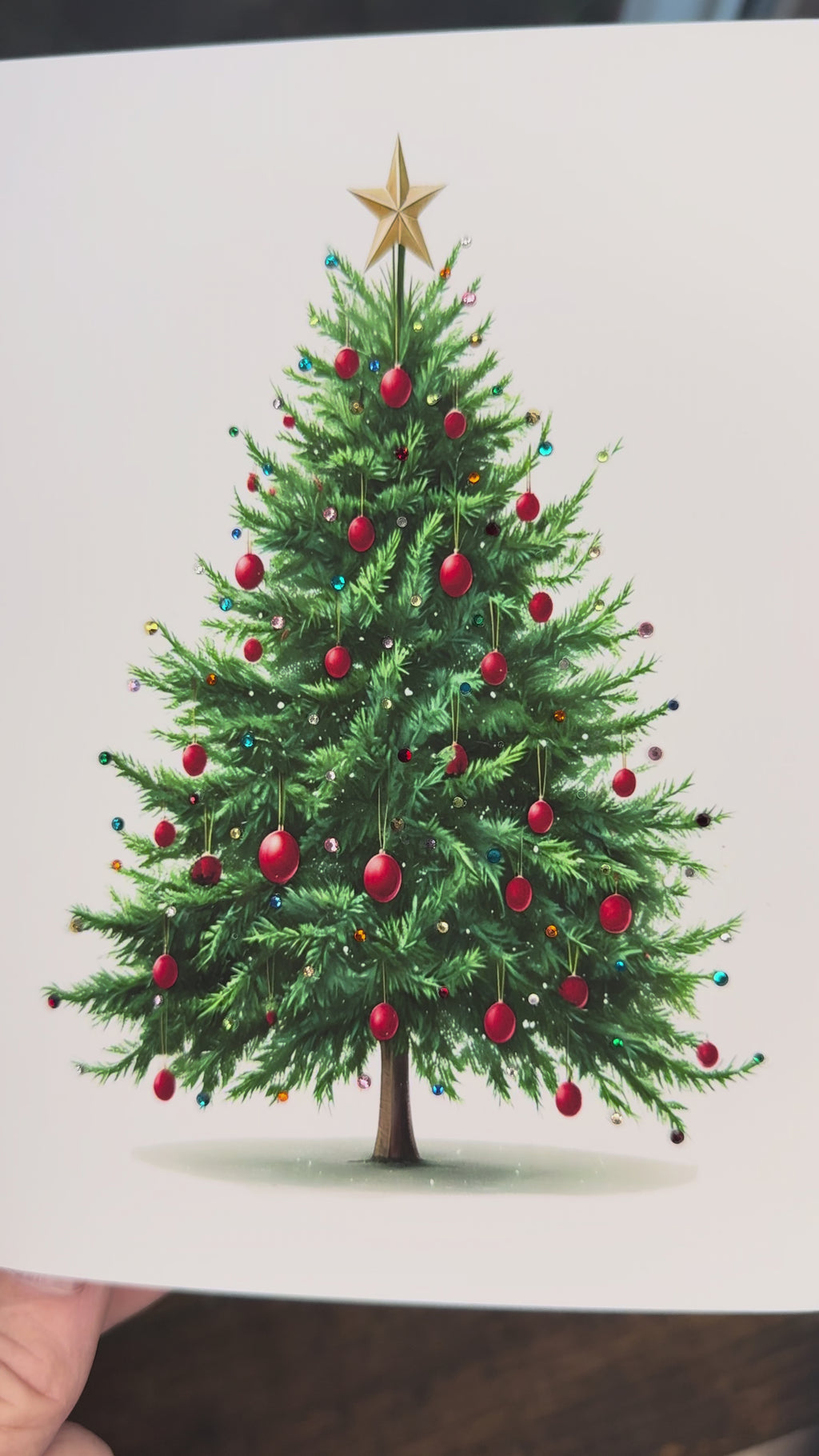 Crystal Christmas Tree Greeting Card  Elegant Holiday Card
