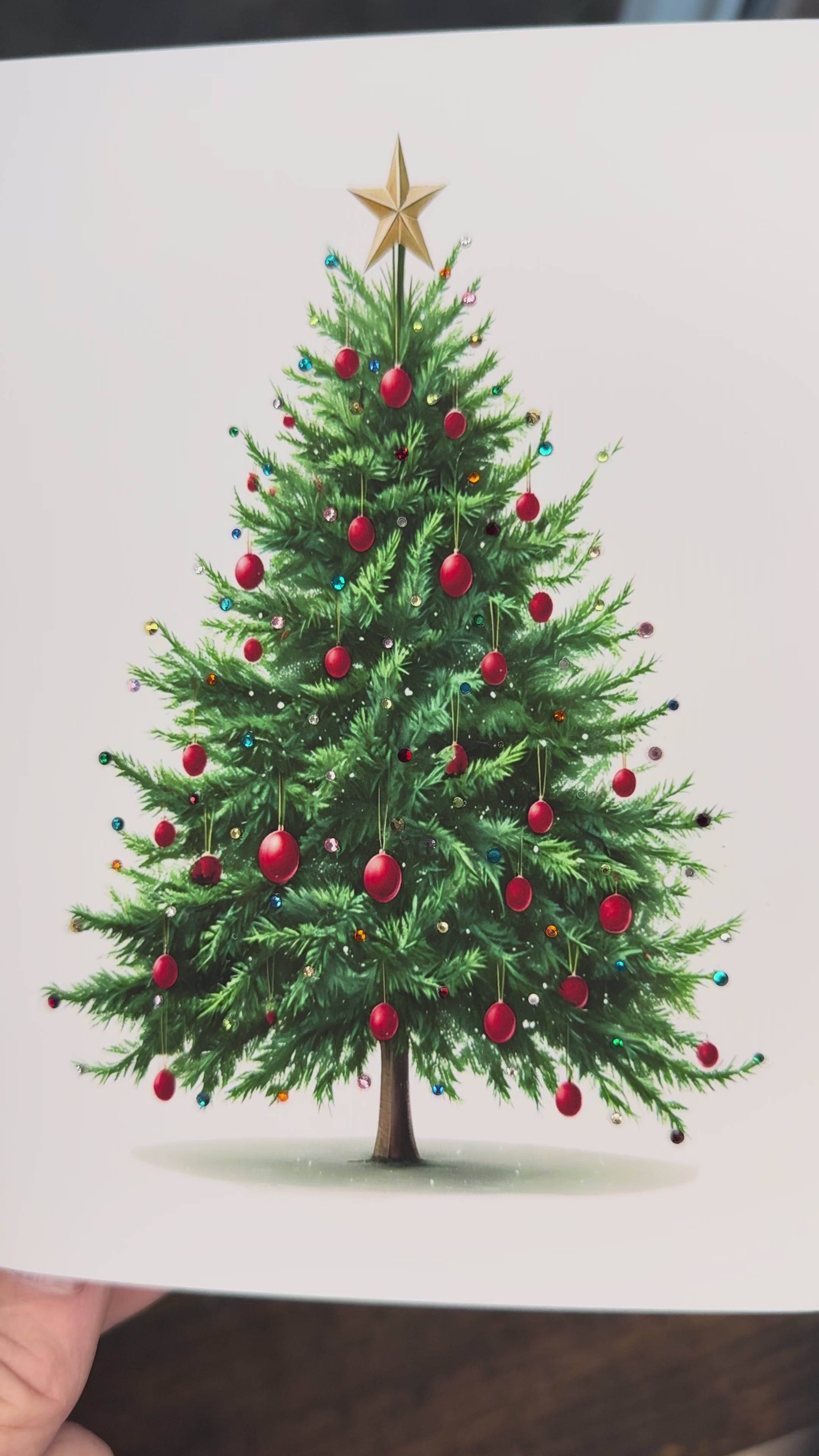 Crystal Christmas Tree Greeting Card  Elegant Holiday Card